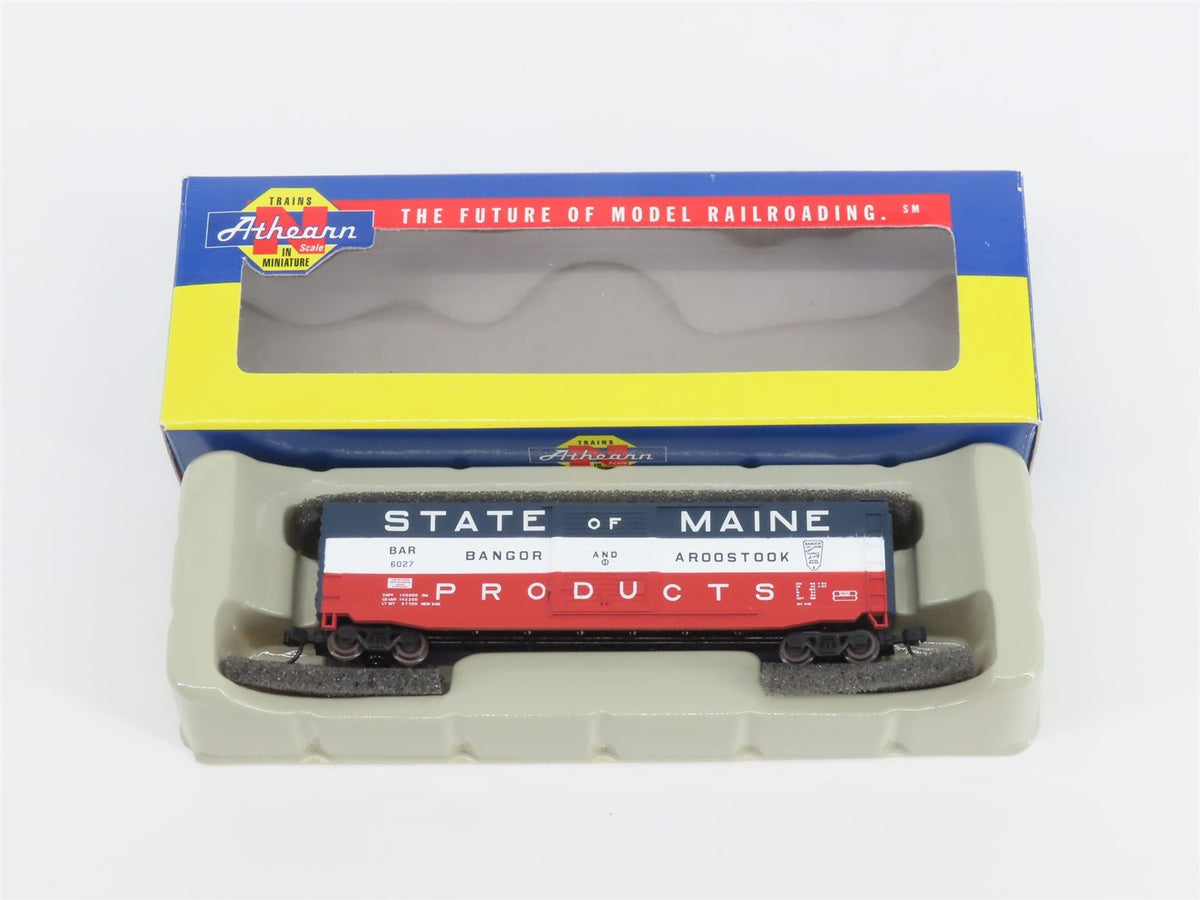 N Scale Athearn 14124 BAR Bangor &amp; Aroostook State of Maine 50&#39; Box Car #6027