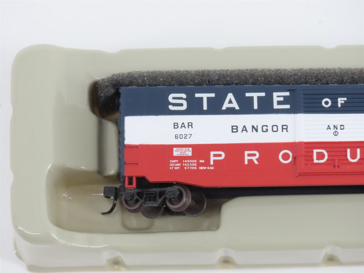 N Scale Athearn 14124 BAR Bangor &amp; Aroostook State of Maine 50&#39; Box Car #6027