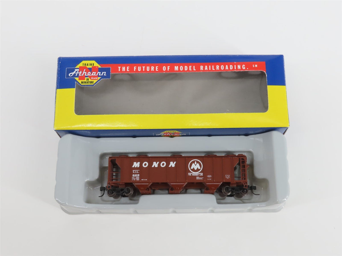 N Scale Athearn 11360 CIL Monon The Hoosier Line 3-Bay Covered Hopper #4408
