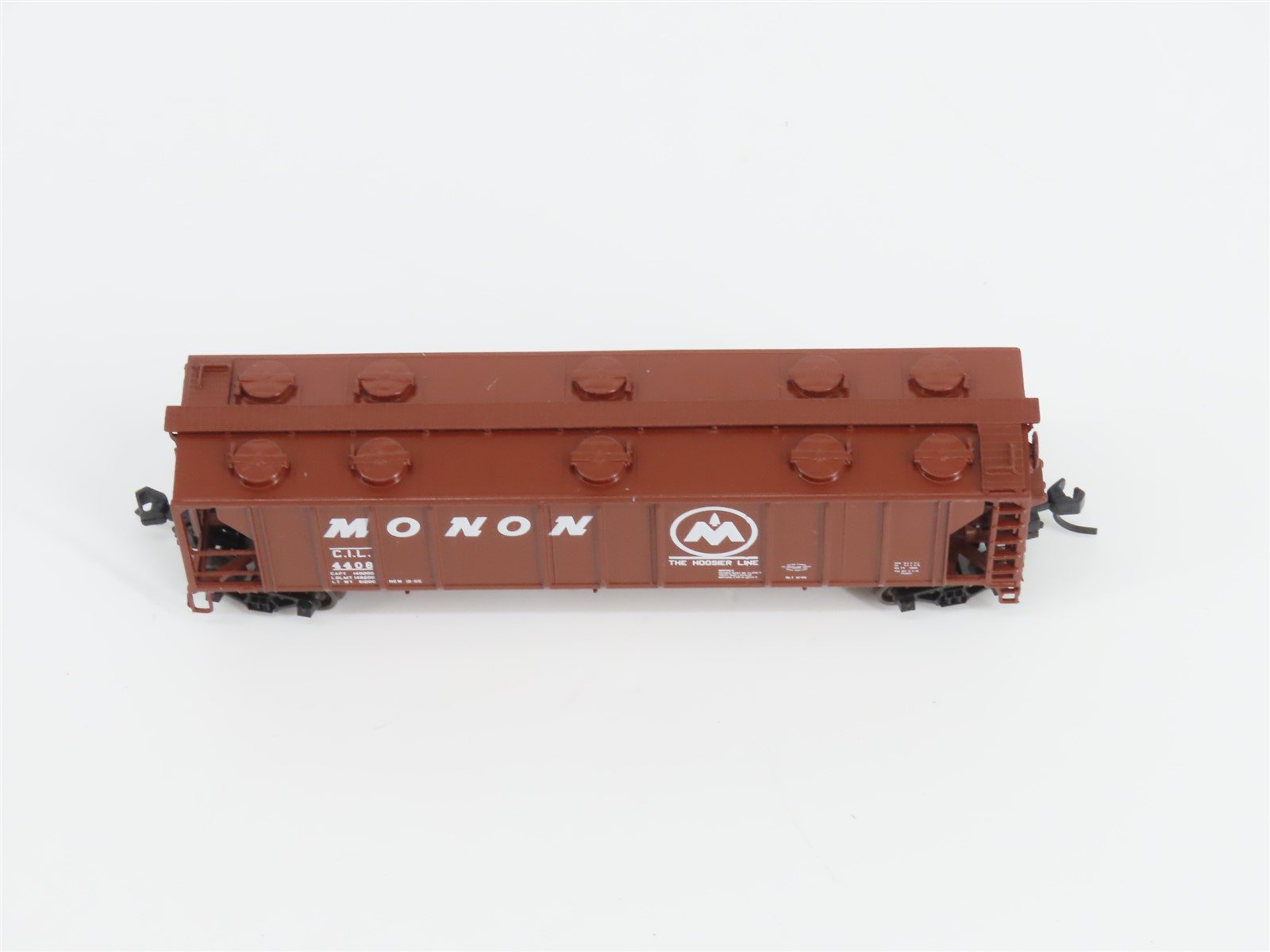 N Scale Athearn 11360 CIL Monon The Hoosier Line 3-Bay Covered Hopper #4408