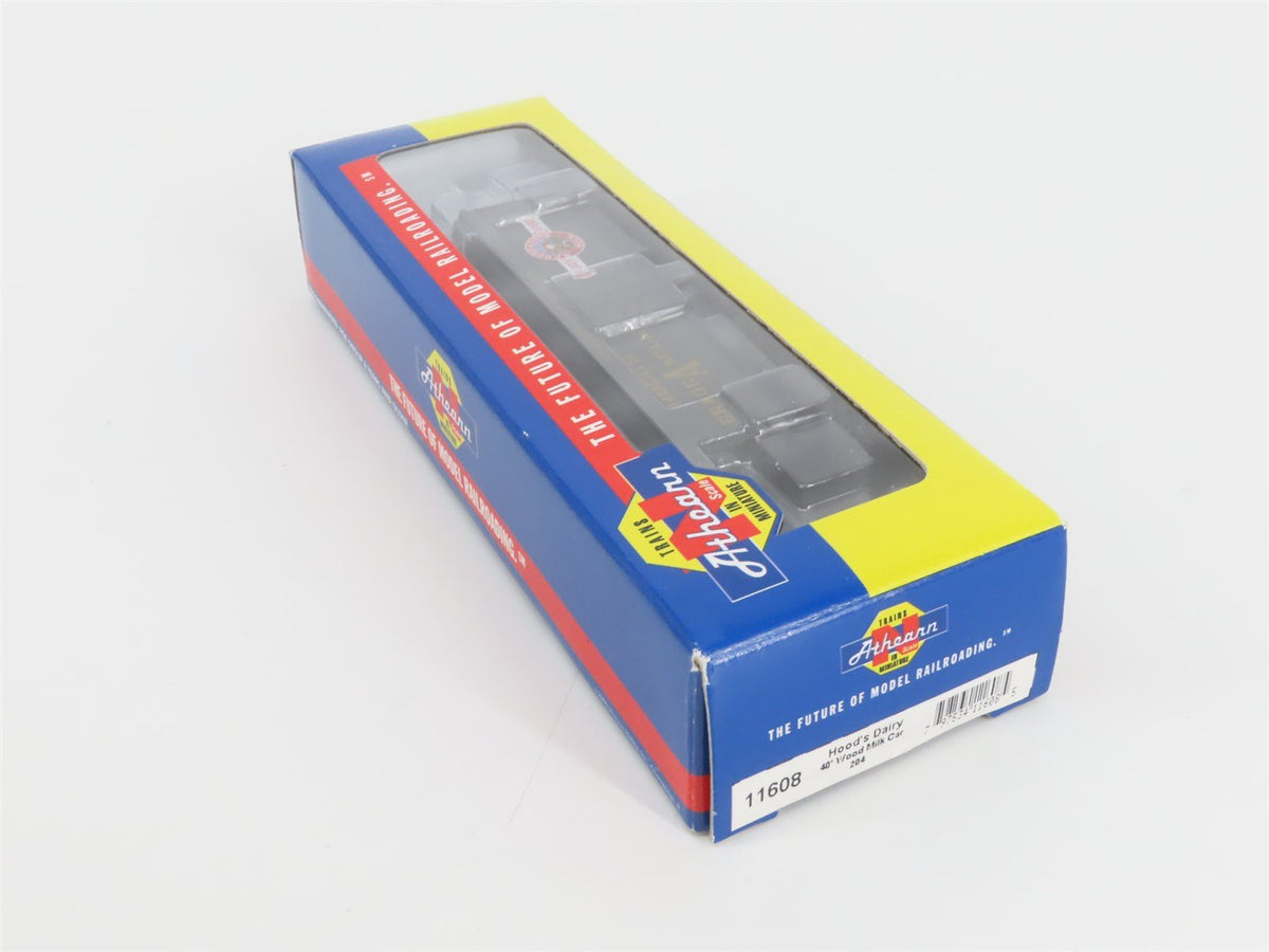 N Scale Athearn 11608 HPHX Hood&#39;s Dairy 40&#39; Wood Milk Car #204