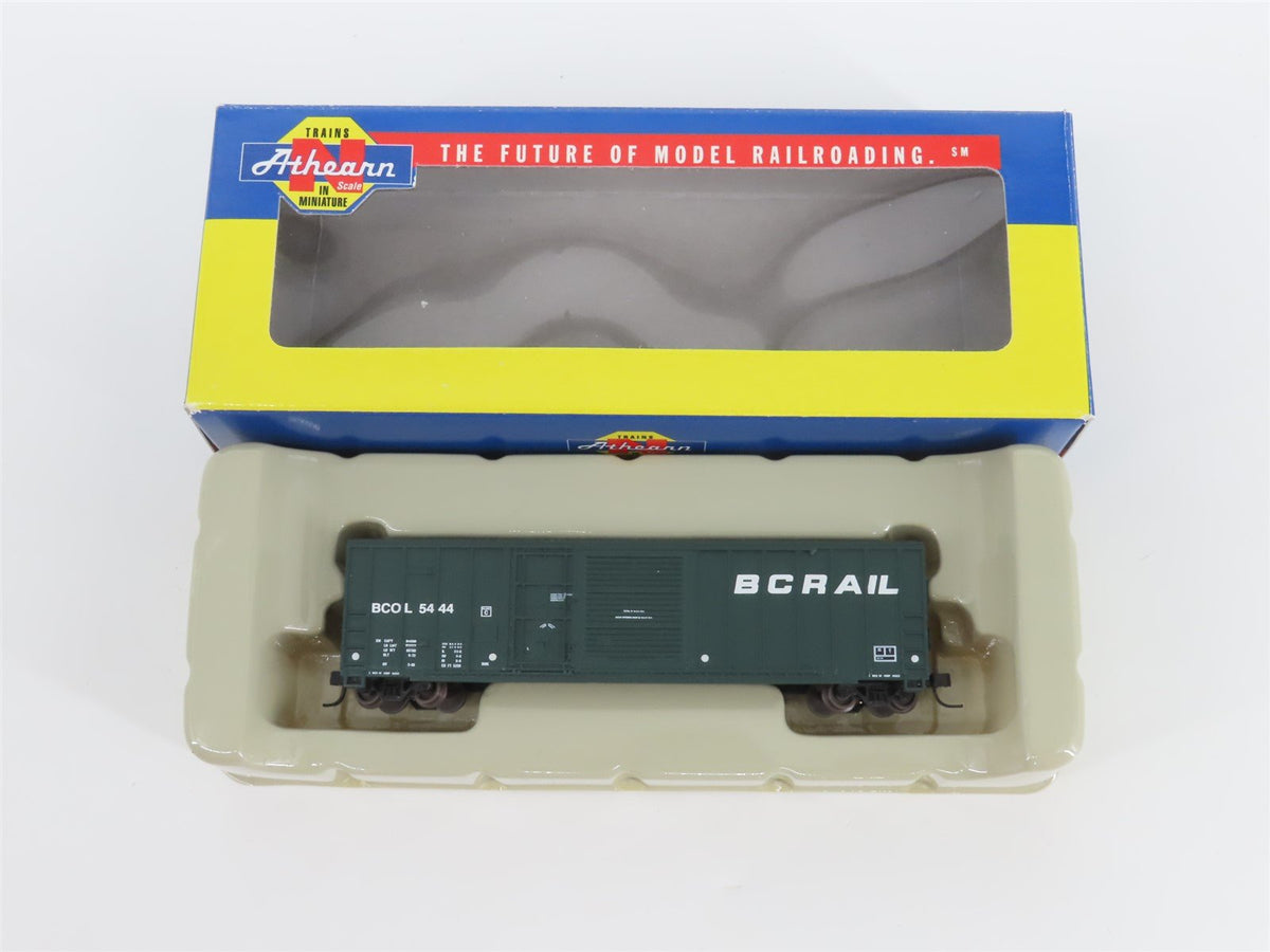 N Scale Athearn 11142 BCOL BC Rail 50&#39; Plug &amp; Sliding Door Box Car #5444