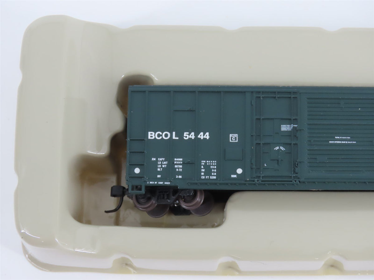N Scale Athearn 11142 BCOL BC Rail 50&#39; Plug &amp; Sliding Door Box Car #5444