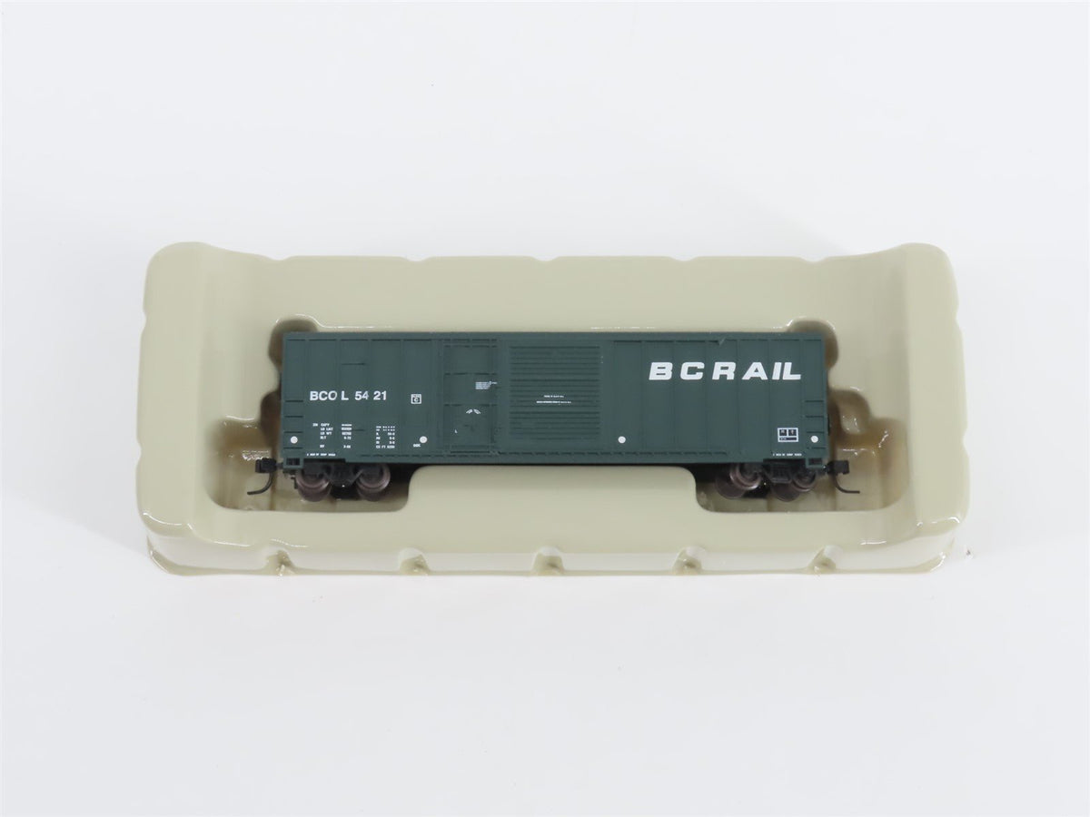 N Scale Athearn 11141 BCOL BC Rail 50&#39; Plug &amp; Sliding Door Box Car #5421