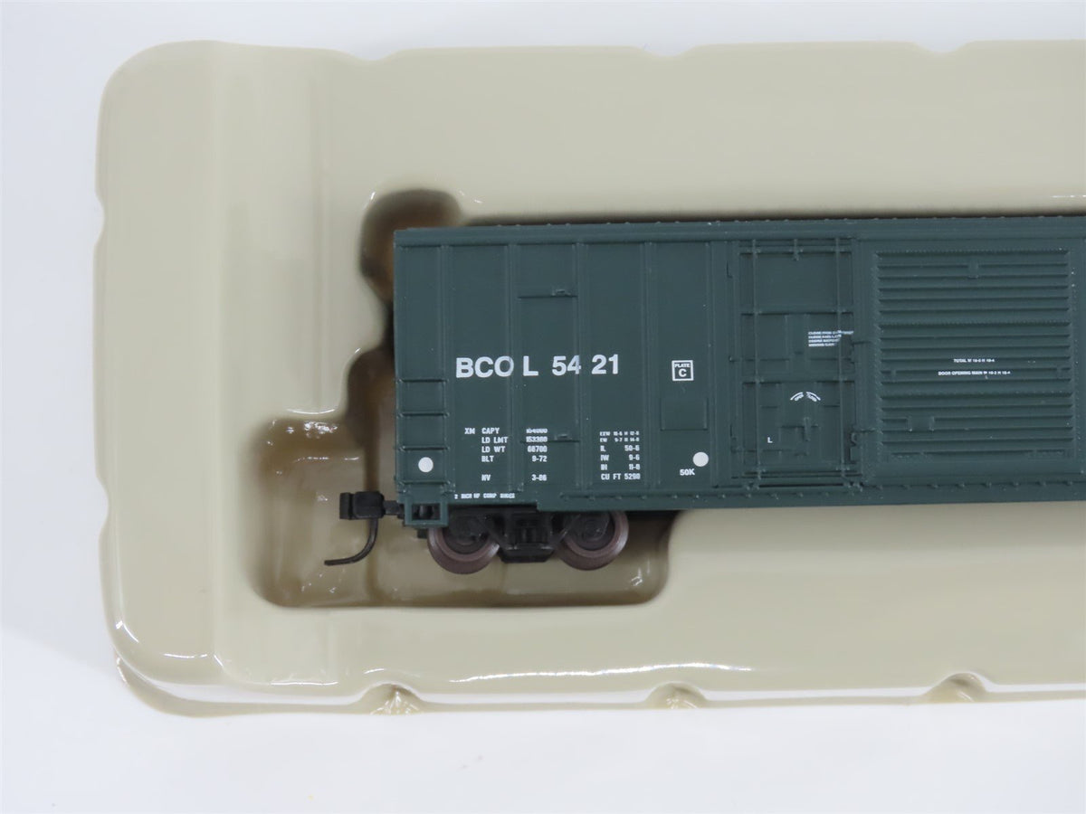 N Scale Athearn 11141 BCOL BC Rail 50&#39; Plug &amp; Sliding Door Box Car #5421