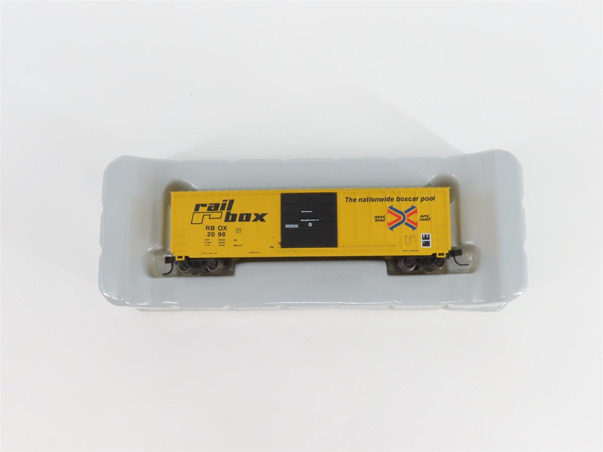 N Scale Athearn 10951 RBOX Railbox 50&#39; Single Door Box Car #2096