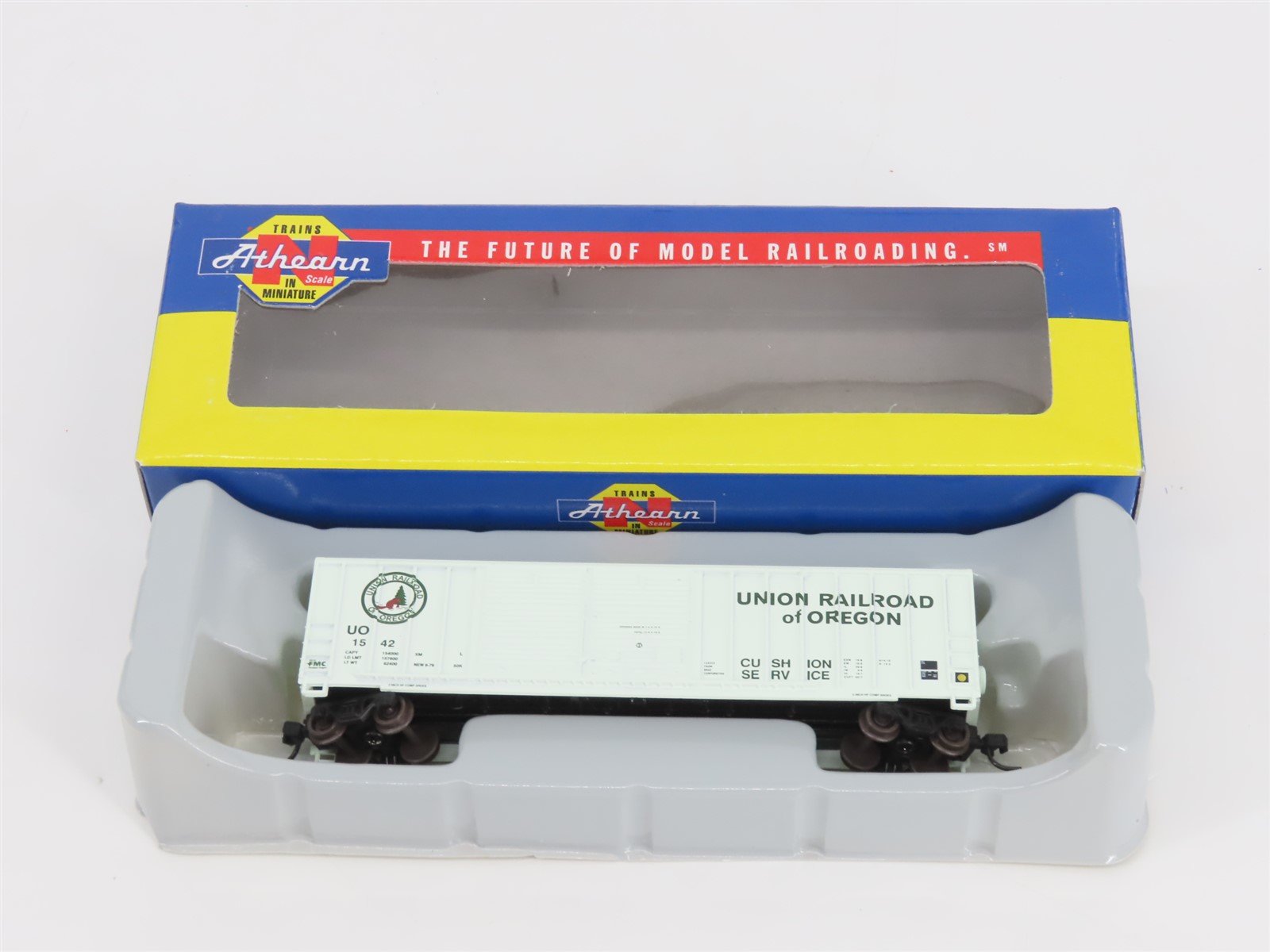 N Scale Athearn 11280 UO Union Railroad of Oregon 50' Double Door Box Car #1542