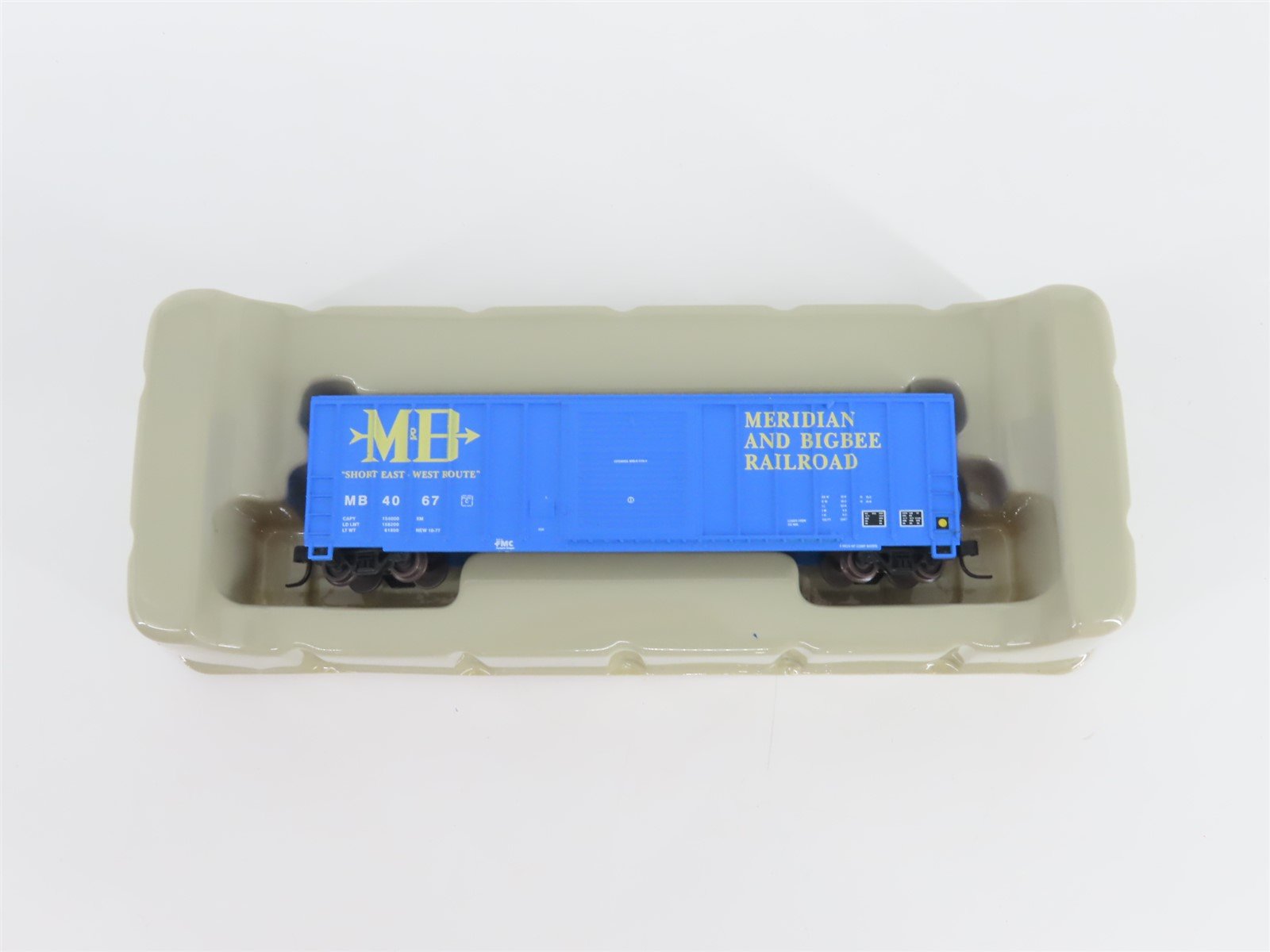 N Scale Athearn 11188 MB Meridian & Bigbee 50' Single Door Box Car #4067