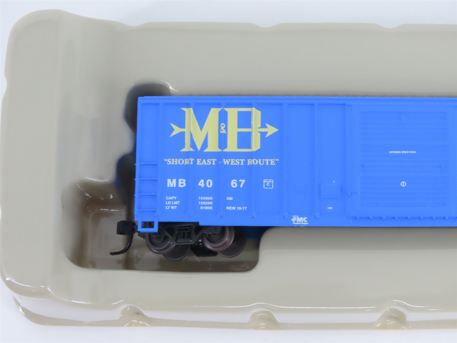 N Scale Athearn 11188 MB Meridian & Bigbee 50' Single Door Box Car #4067