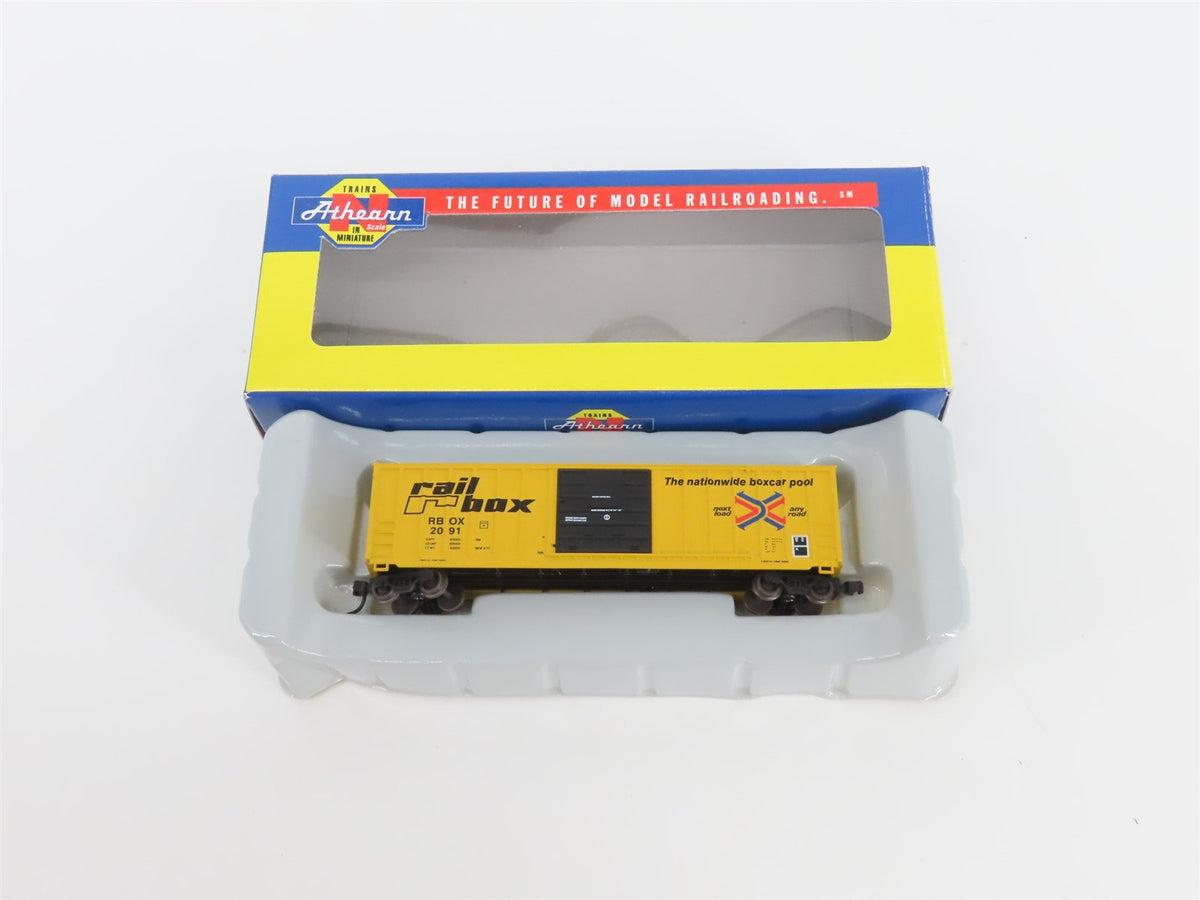 N Scale Athearn 10952 RBOX Railbox 50&#39; Single Door Box Car #2091