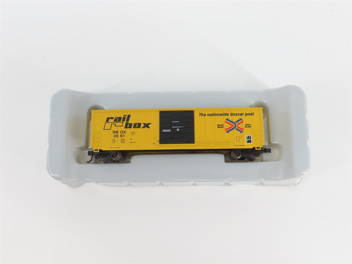 N Scale Athearn 10952 RBOX Railbox 50&#39; Single Door Box Car #2091