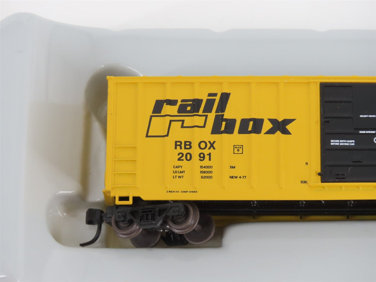N Scale Athearn 10952 RBOX Railbox 50&#39; Single Door Box Car #2091