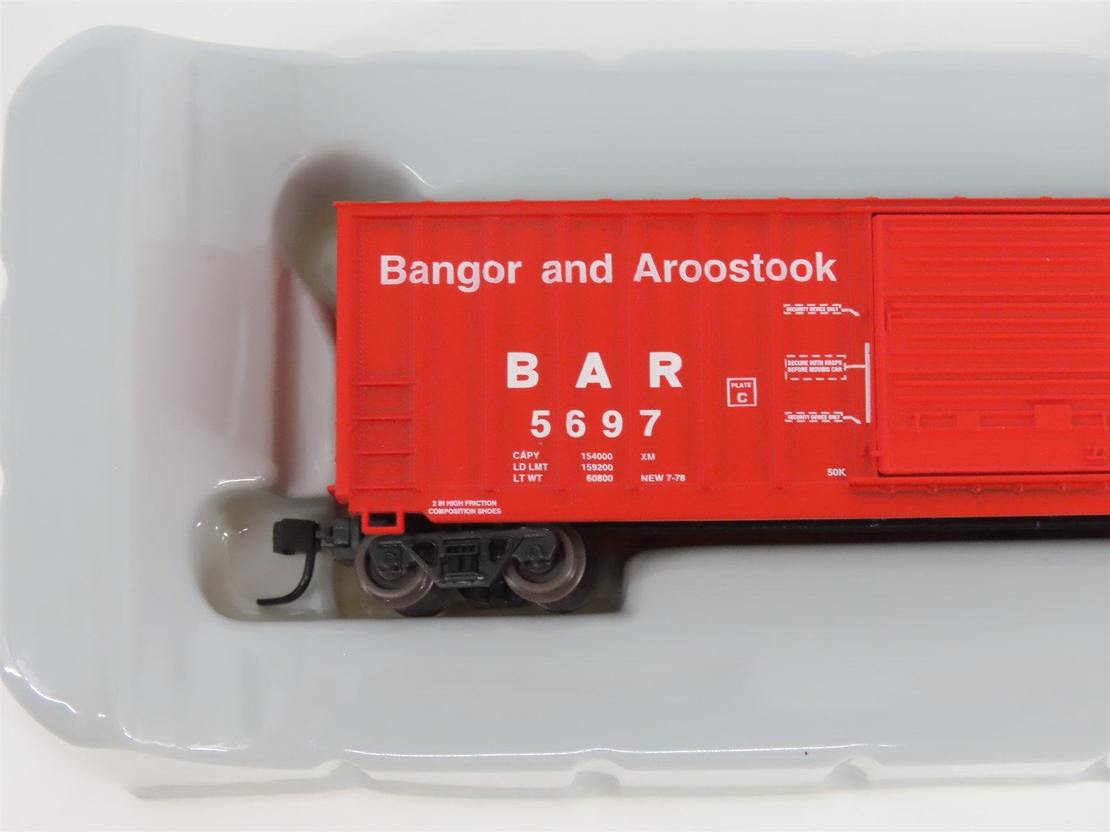N Scale Athearn 10931 BAR Bangor & Aroostook 50' Single Door Box Car #5697