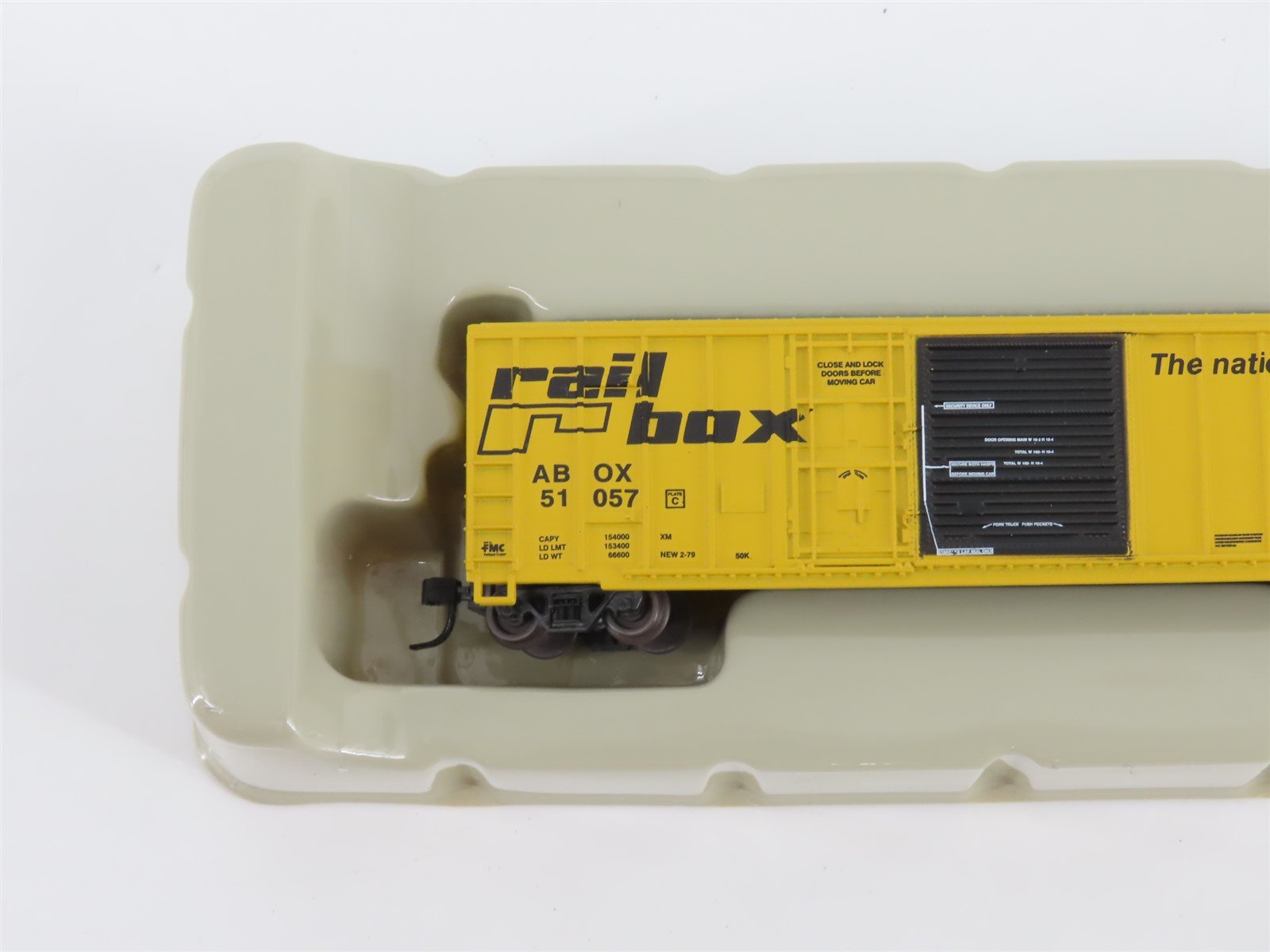 N Scale Athearn 11148 ABOX Railbox 50' Plug & Sliding Door Box Car #51057