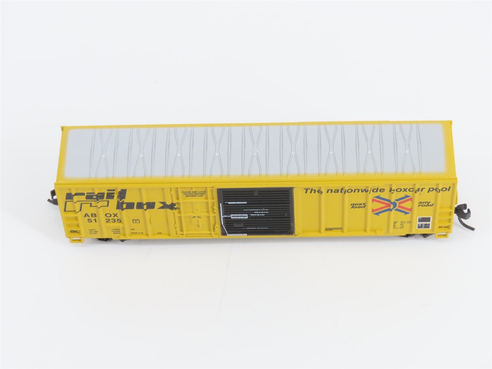 N Scale Athearn 11147 ABOX Railbox 50' Plug & Sliding Door Box Car #51235