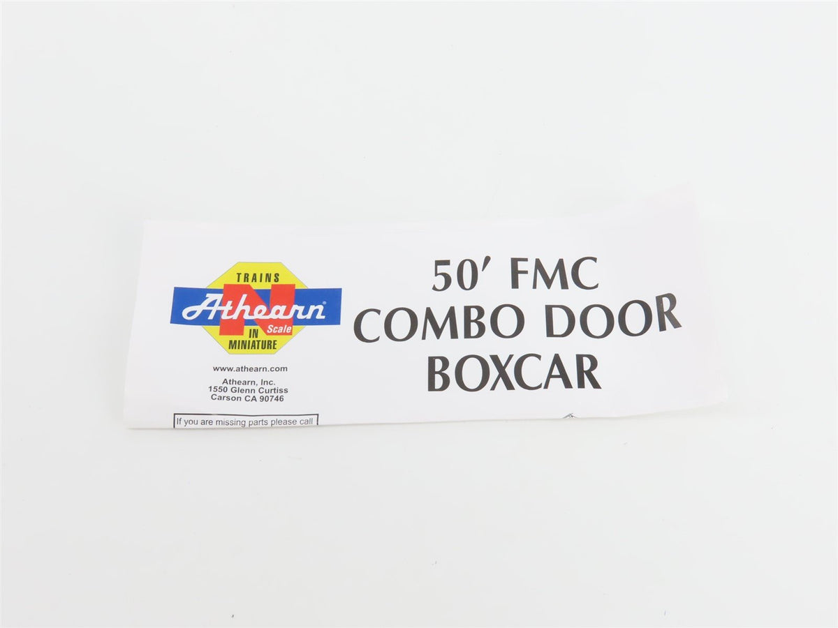 N Scale Athearn 11147 ABOX Railbox 50&#39; Plug &amp; Sliding Door Box Car #51235