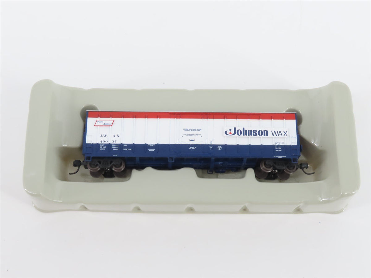 N Scale Athearn 10675 JWAX Johnson Wax 50&#39; Single Door Box Car #49037