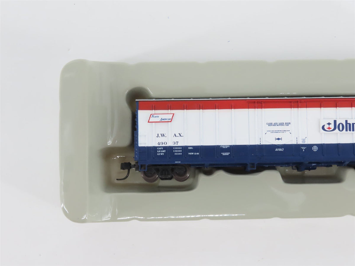 N Scale Athearn 10675 JWAX Johnson Wax 50&#39; Single Door Box Car #49037