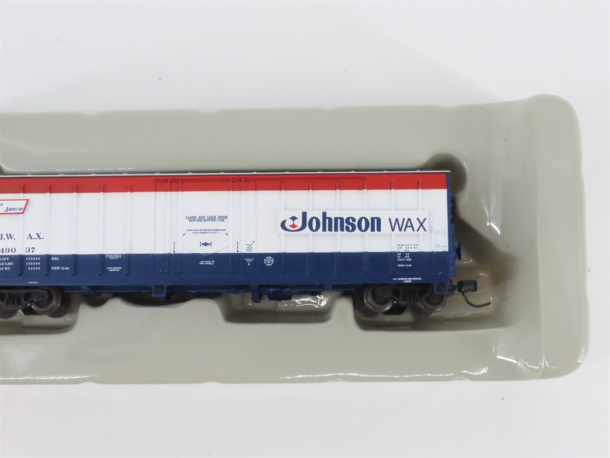 N Scale Athearn 10675 JWAX Johnson Wax 50&#39; Single Door Box Car #49037