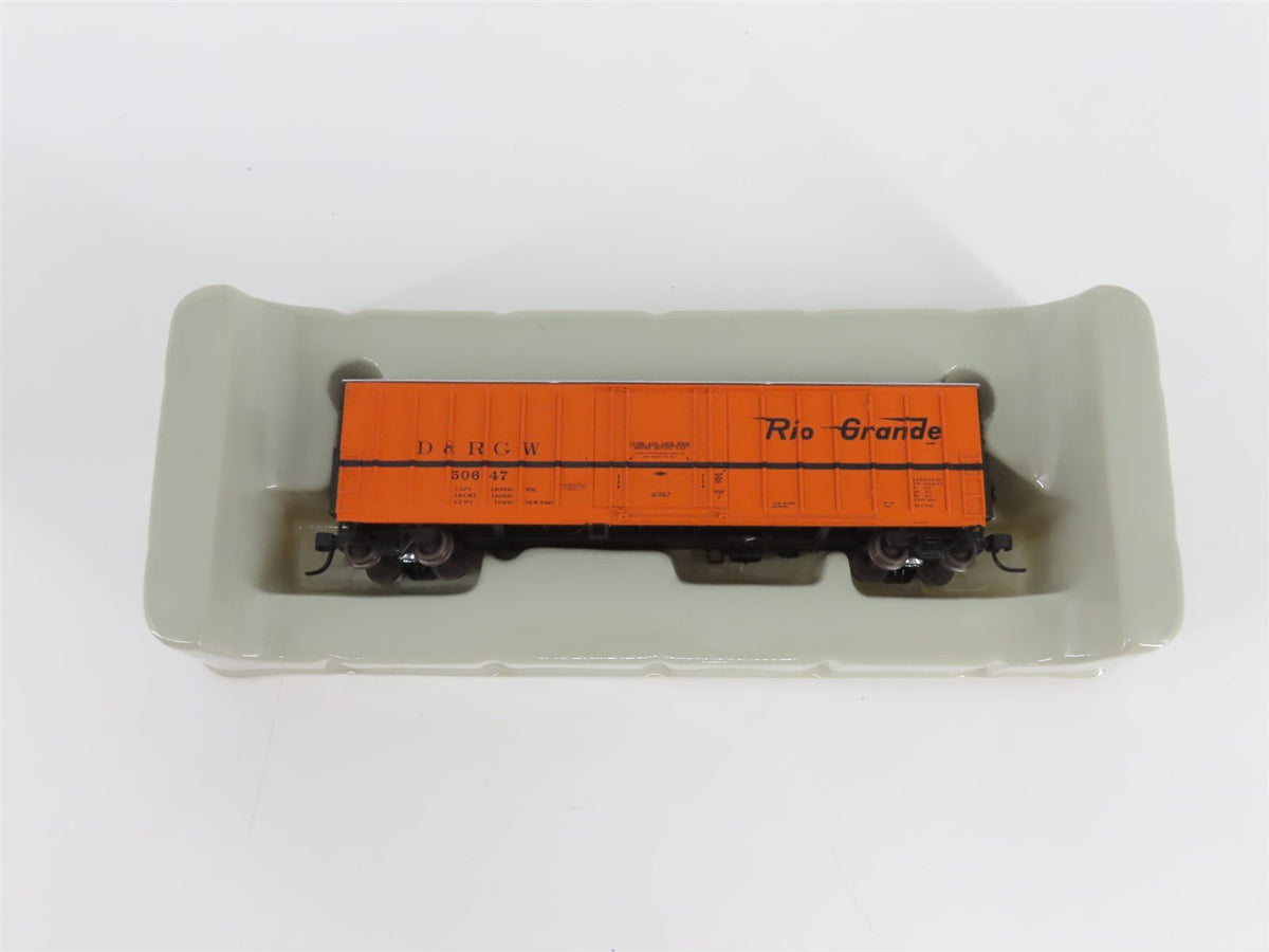 N Scale Athearn 10655 D&amp;RGW Rio Grande Railroad 50&#39; Single Door Box Car #50647