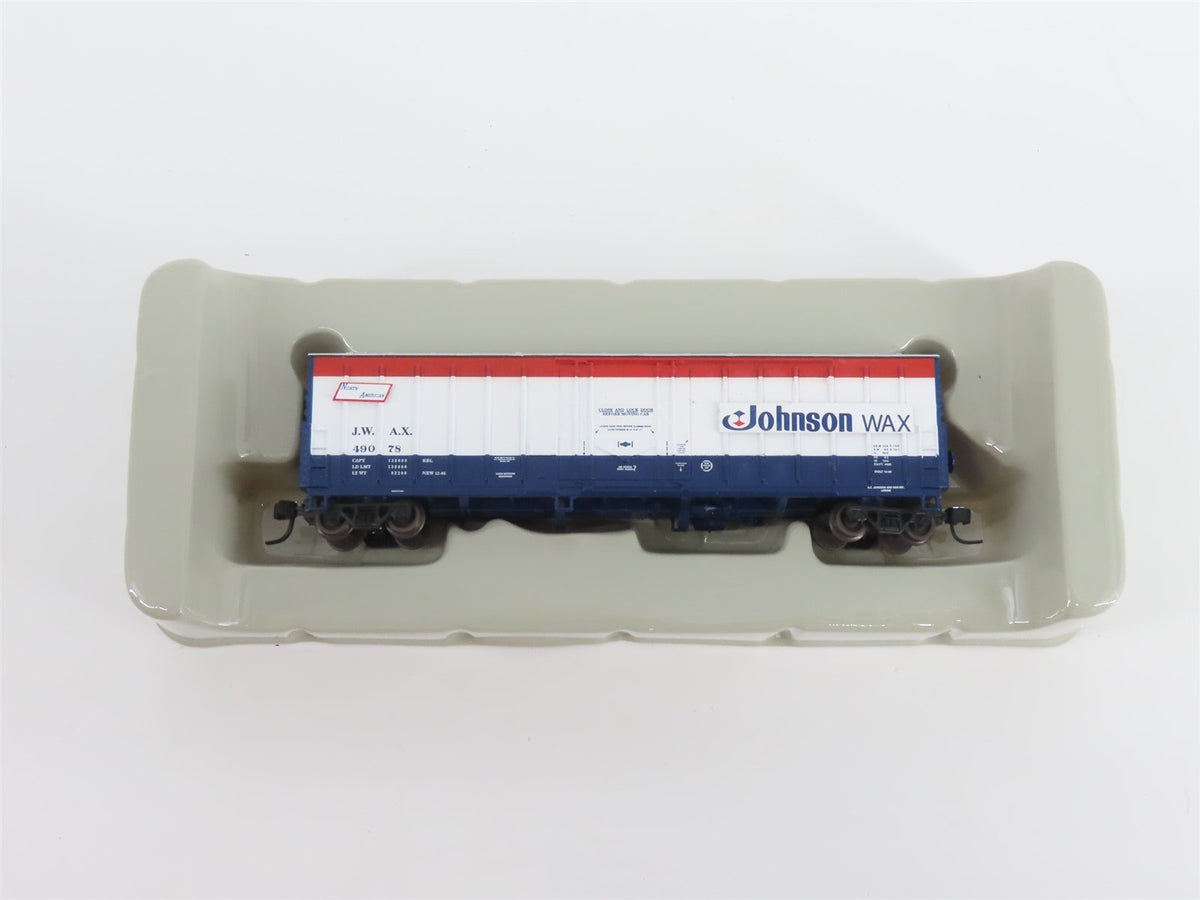 N Scale Athearn 10674 JWAX Johnson Wax 50&#39; Single Door Box Car #49078