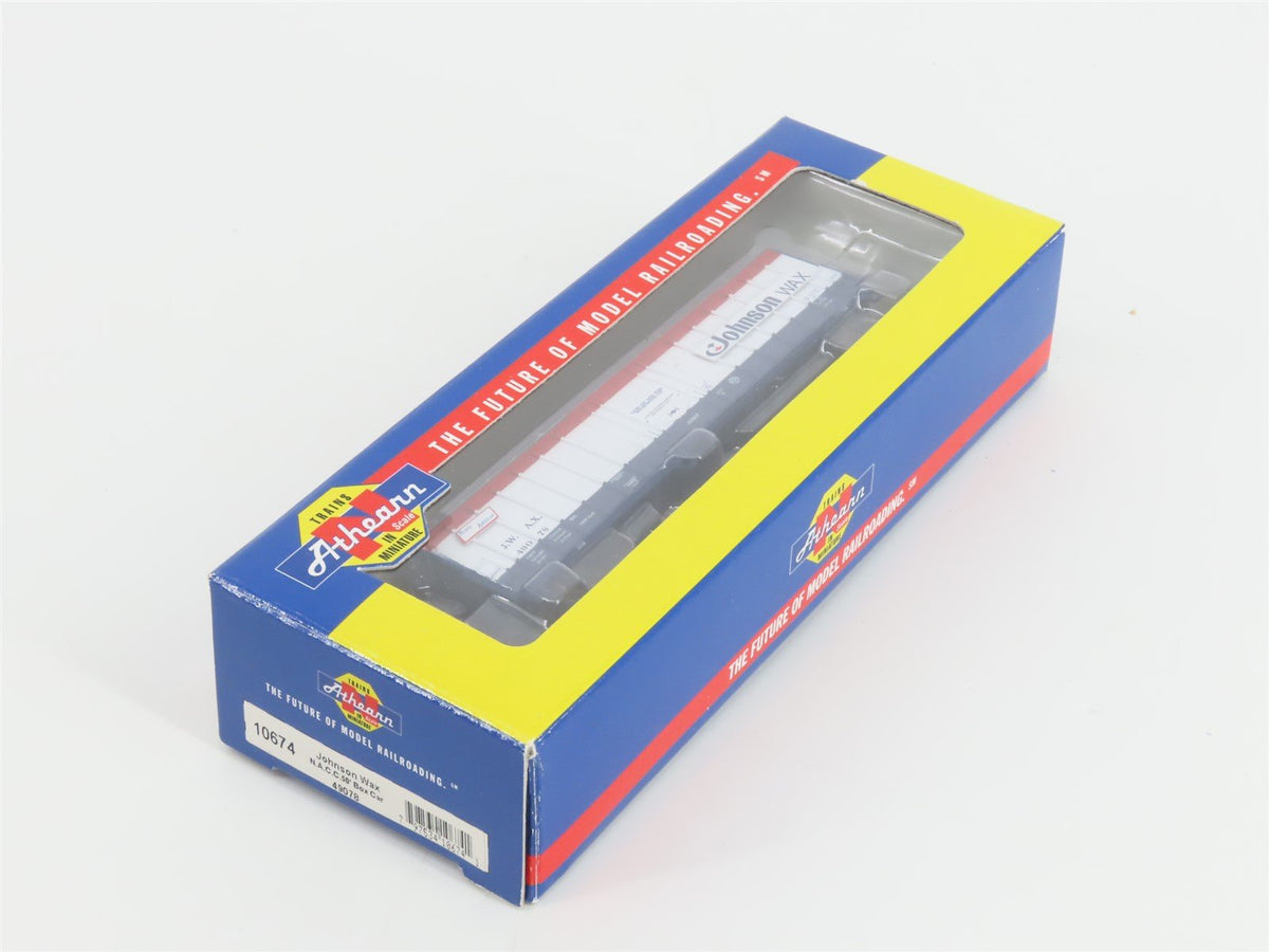 N Scale Athearn 10674 JWAX Johnson Wax 50&#39; Single Door Box Car #49078