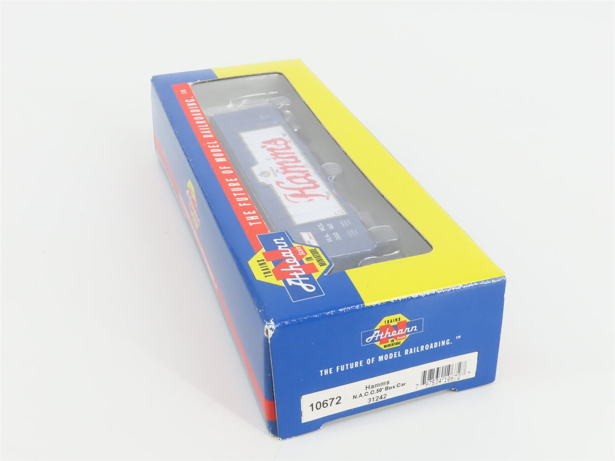 N Scale Athearn 10672 HAMX Hamms 50&#39; Single Door Box Car #31242