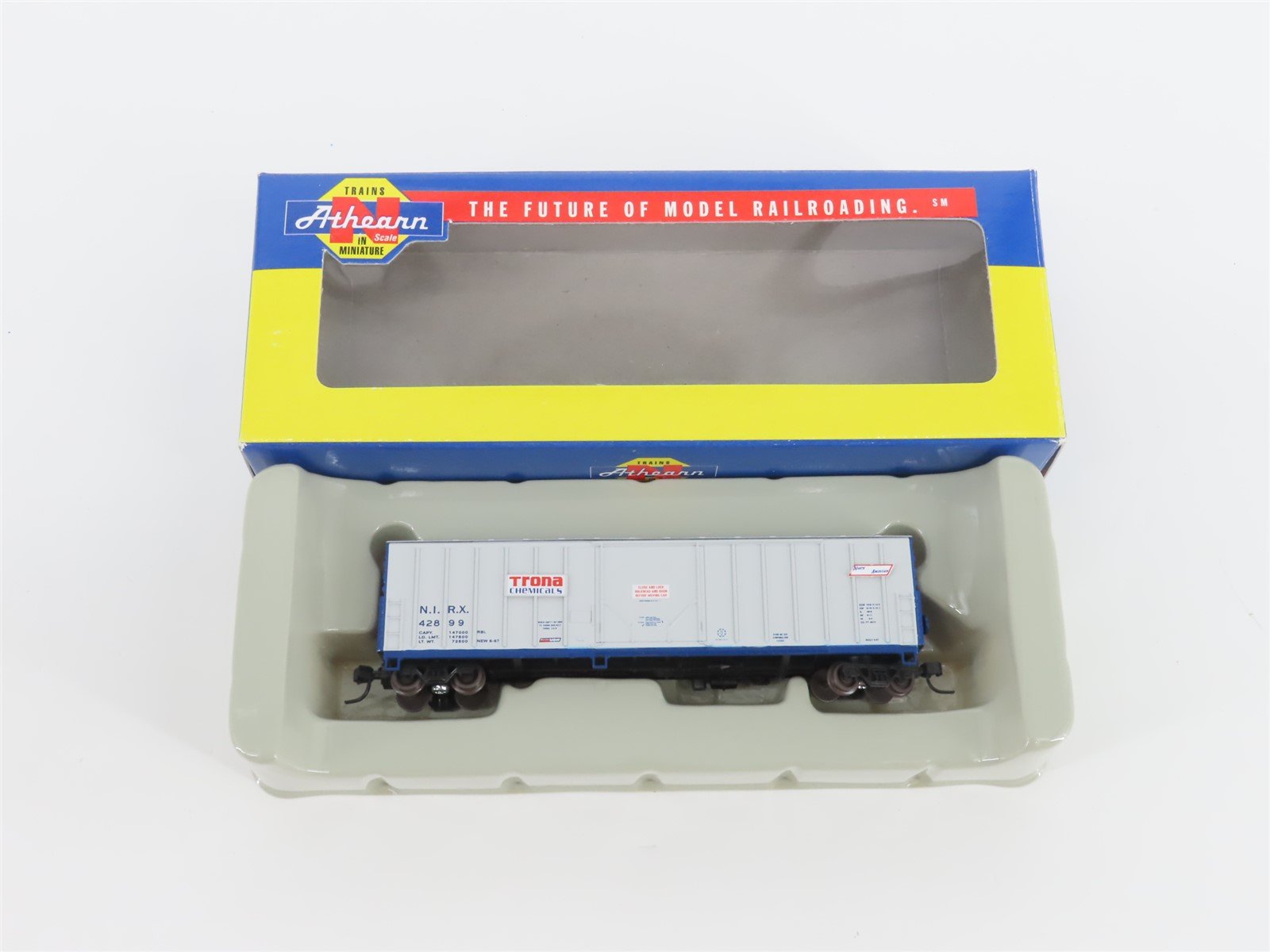 N Scale Athearn 10663 NIRX Trona Chemicals 50' Single Door Box Car #42899