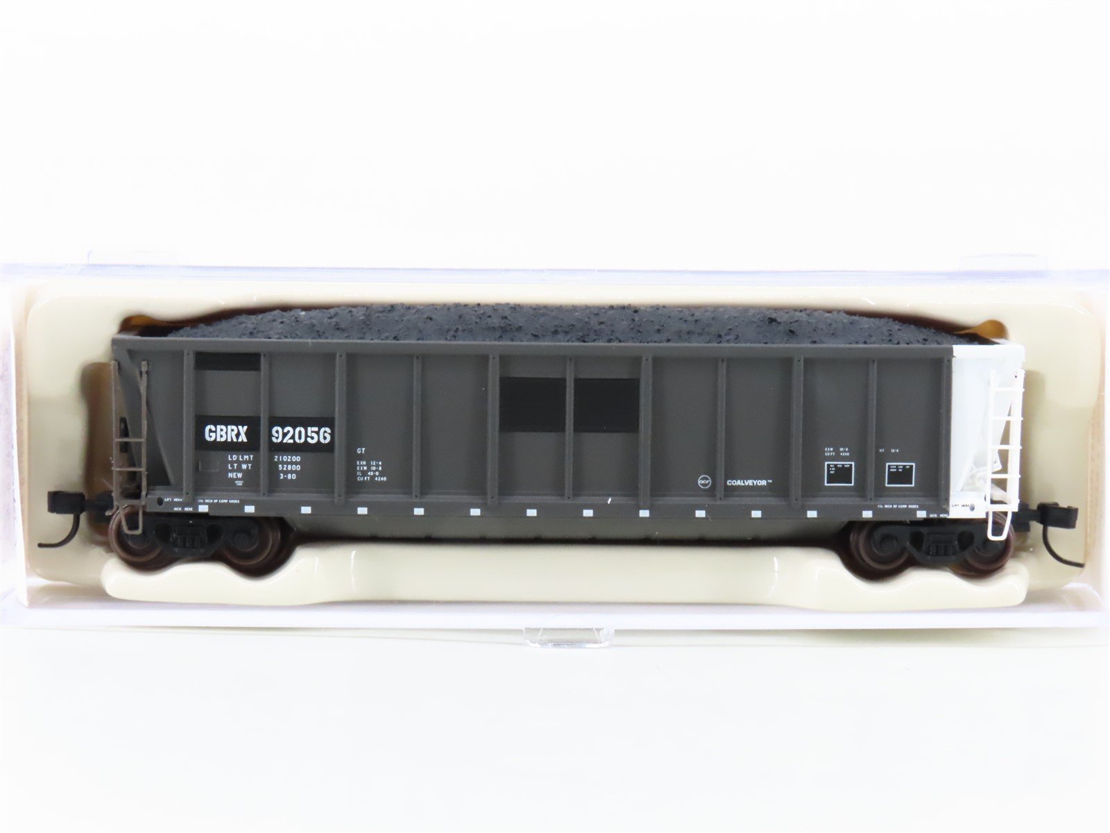 N Scale Atlas 43810-7 GBRX Greenbriar Leasing Coalveyor Hopper #92056 w/Load
