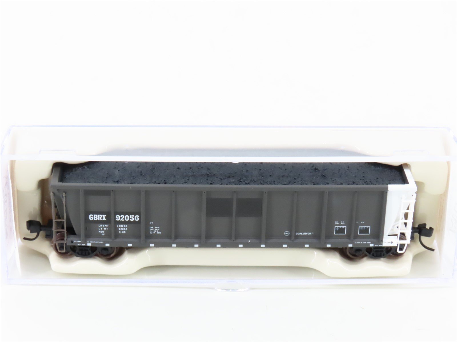 N Scale Atlas 43810-7 GBRX Greenbriar Leasing Coalveyor Hopper #92056 w/Load