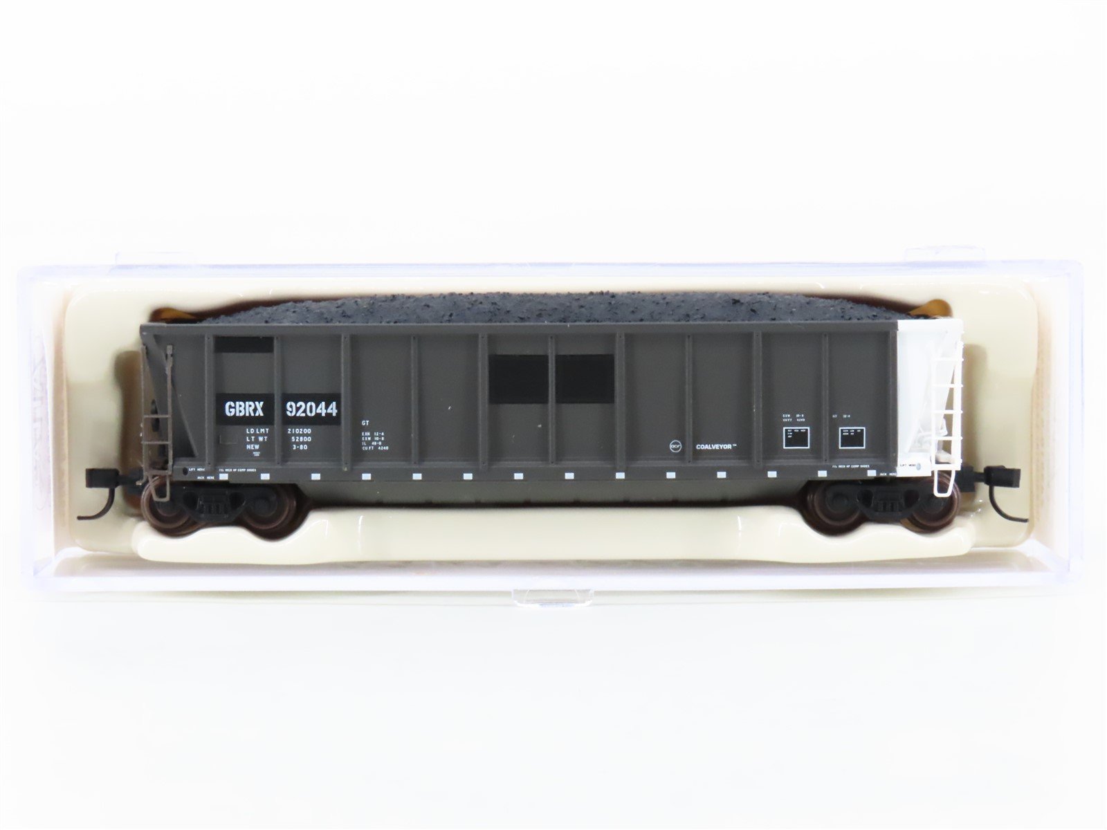 N Scale Atlas 43810-5 GBRX Greenbriar Leasing Coalveyor Hopper #92044 w/Load