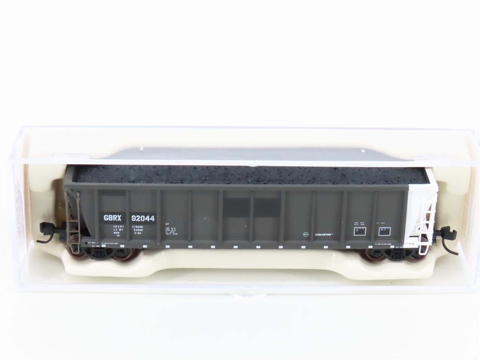 N Scale Atlas 43810-5 GBRX Greenbriar Leasing Coalveyor Hopper #92044 w/Load