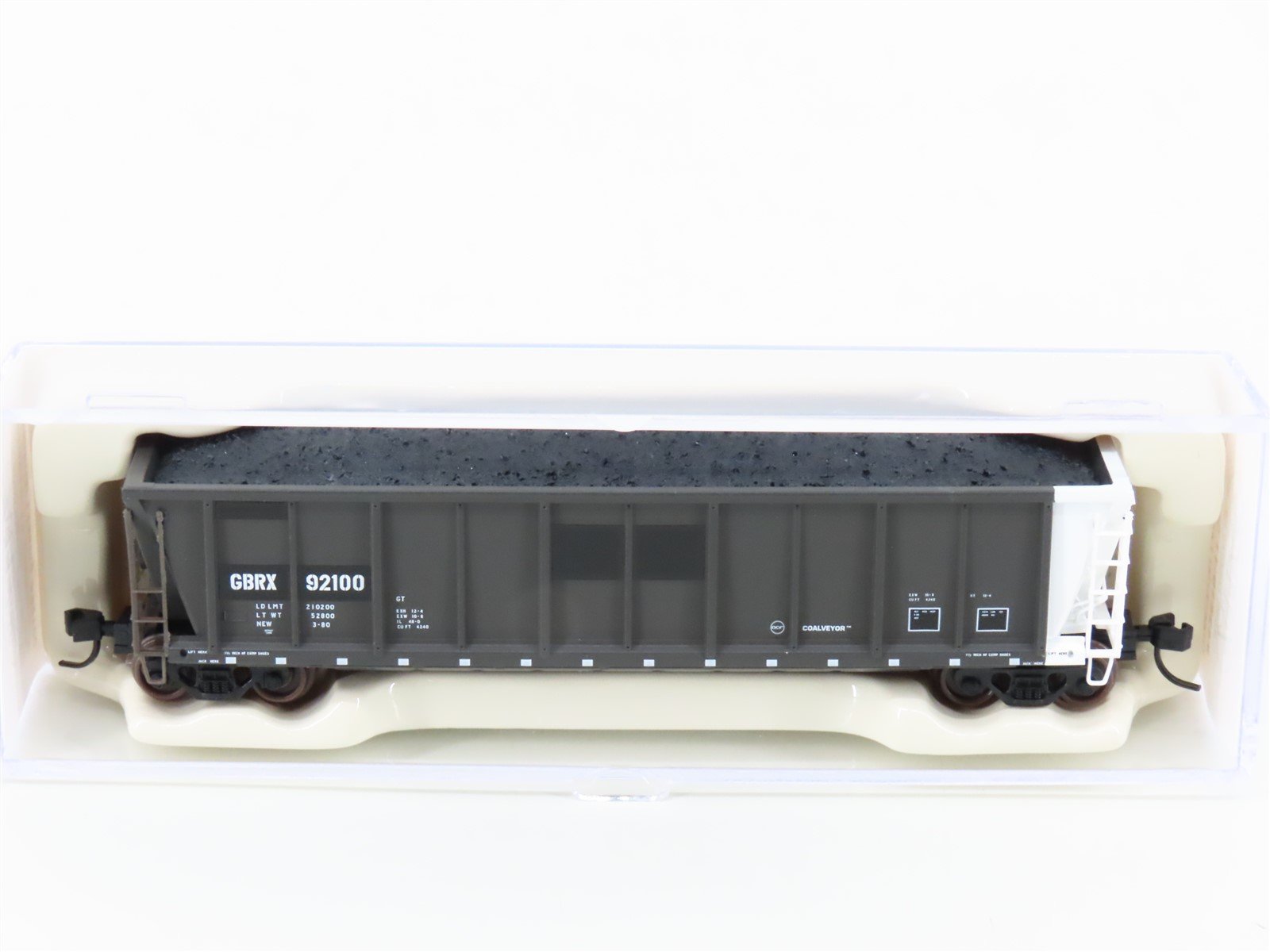 N Scale Atlas 43810-11 GBRX Greenbriar Leasing Coalveyor Hopper #92100 w/Load