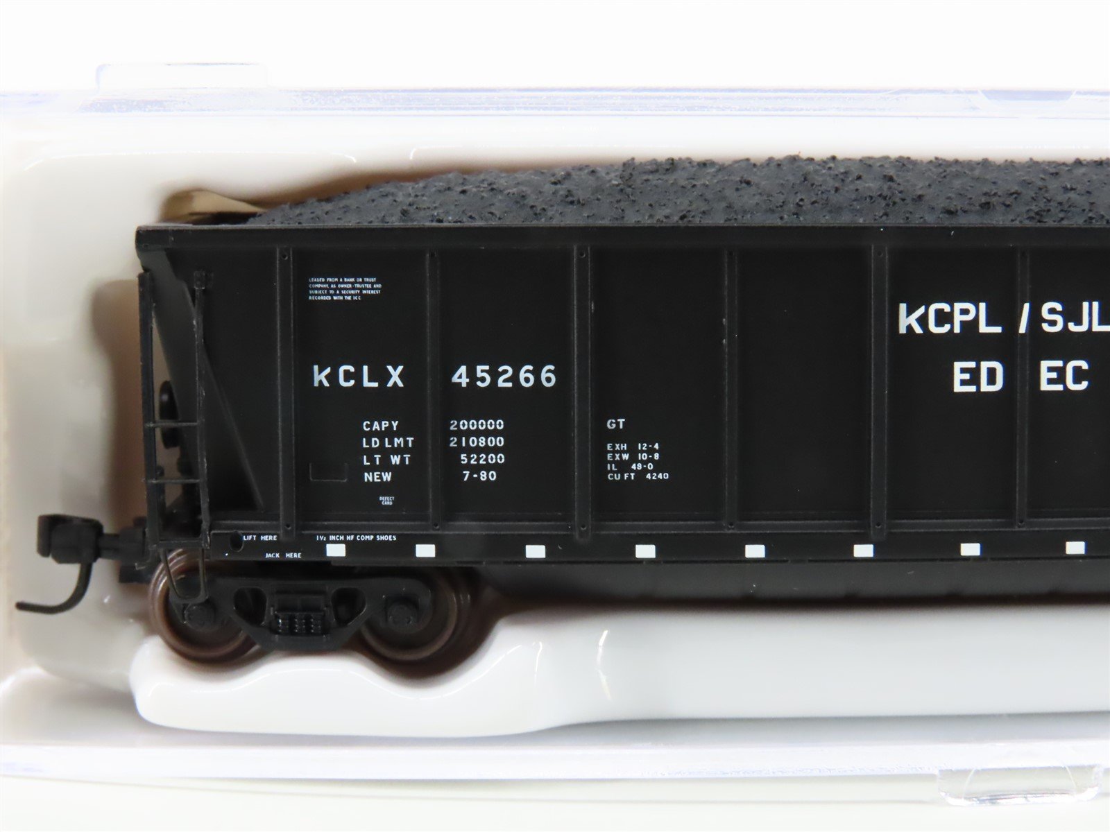 N Scale Atlas 43809-4 KCLX Kansas City Power & Light Coalveyor Hopper #45266