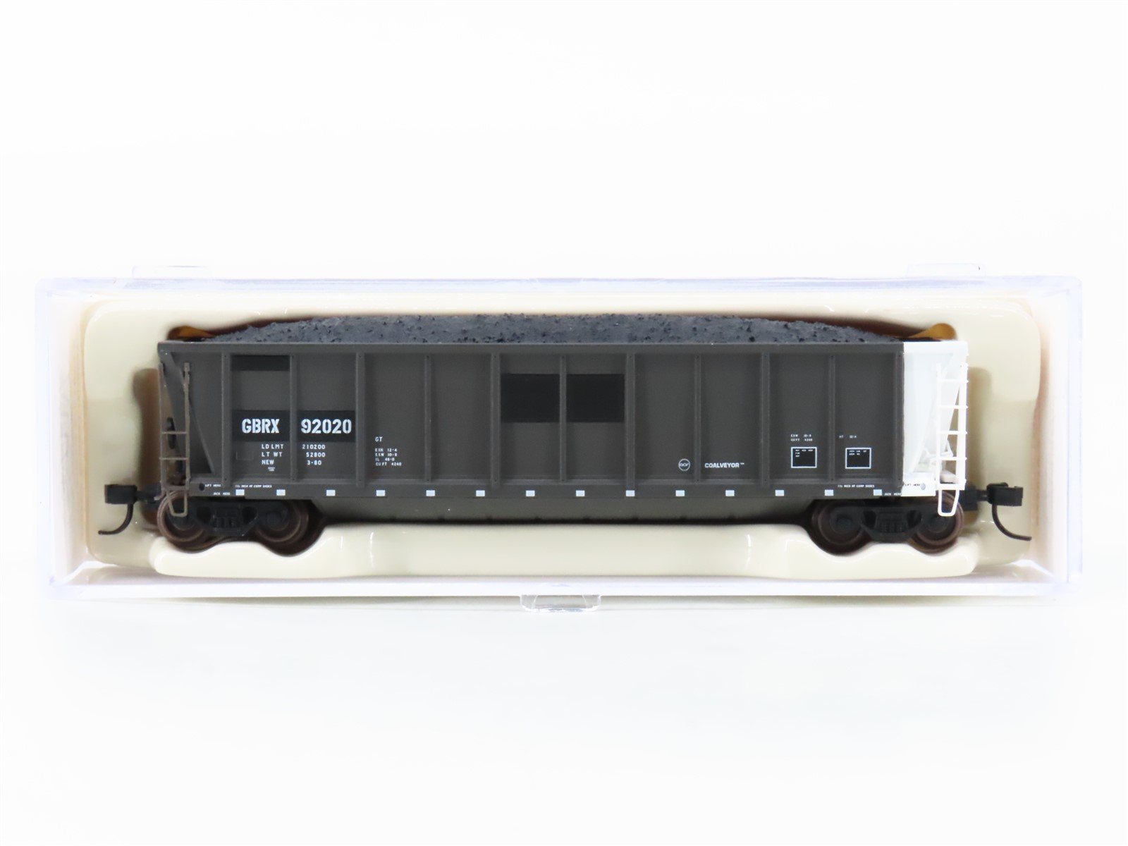 N Scale Atlas 43810-2 GBRX Greenbriar Leasing Coalveyor Hopper #92020 w/Load