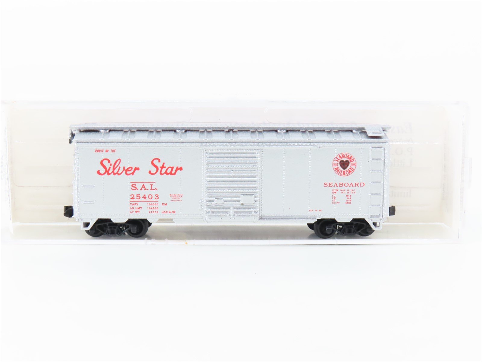 N Scale Eastern Seaboard/Con-Cor 2035 SAL Seaboard Silver Star 40' Boxcar #25403
