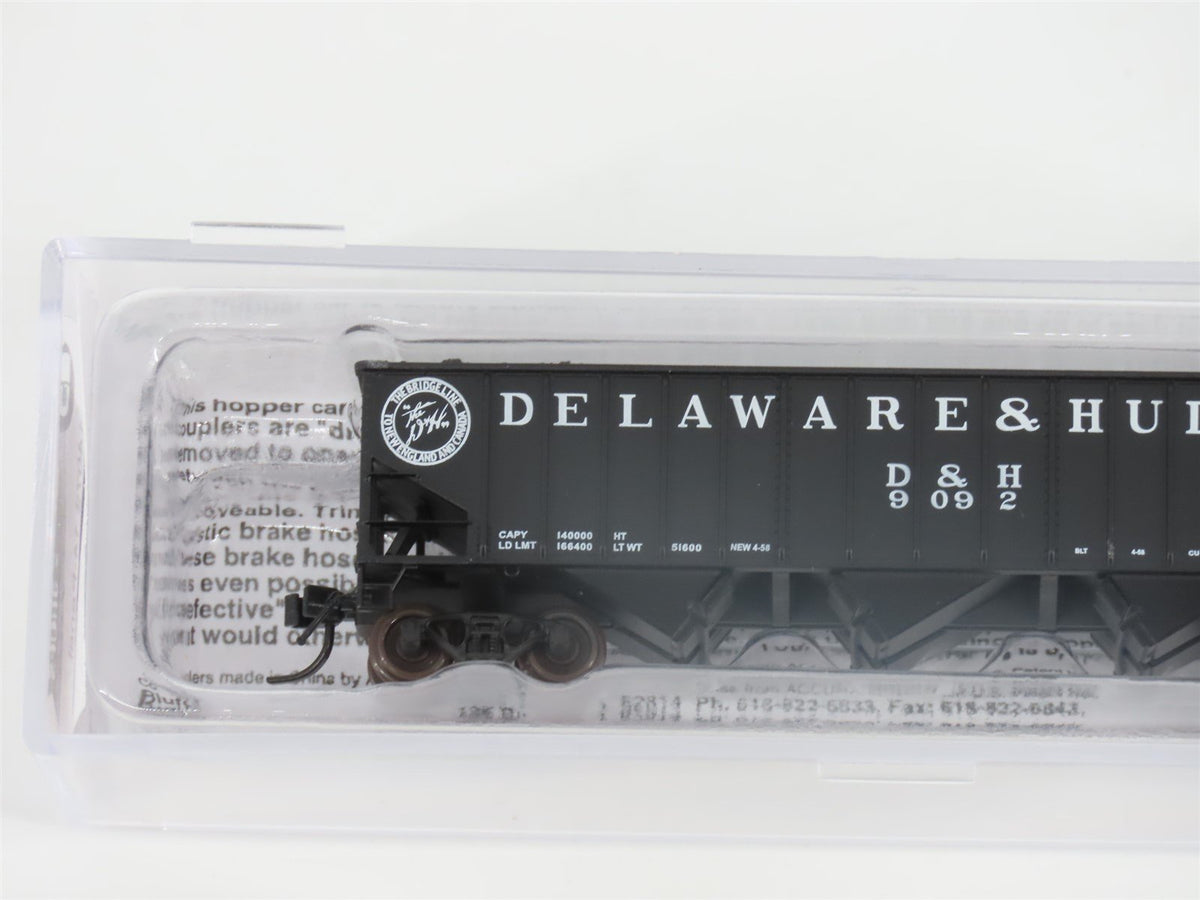 N Bluford Shops 14073 D&amp;H &quot;Bridge Line&quot; 3-Bay Rib-Side Hopper #9092 w/ Load
