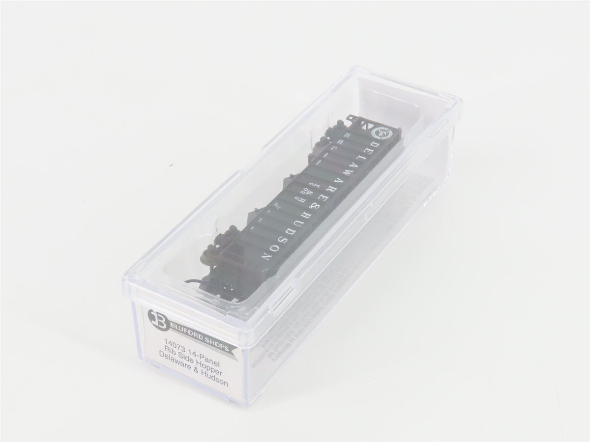 N Bluford Shops 14073 D&amp;H &quot;Bridge Line&quot; 3-Bay Rib-Side Hopper #9092 w/ Load