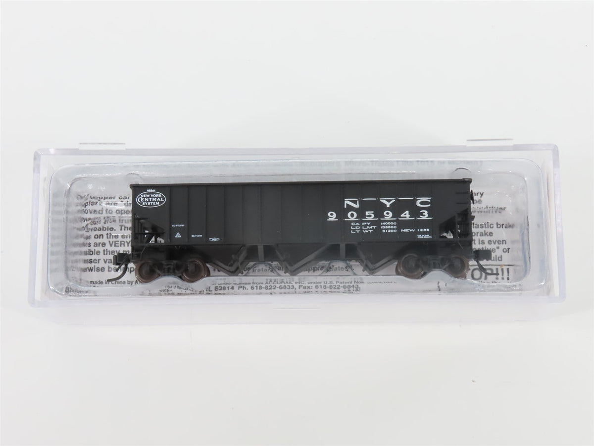 N Scale Bluford Shops 14021 NYC New York Central 3-Bay Hopper #905943 w/ Load