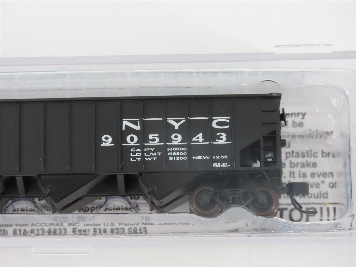 N Scale Bluford Shops 14021 NYC New York Central 3-Bay Hopper #905943 w/ Load