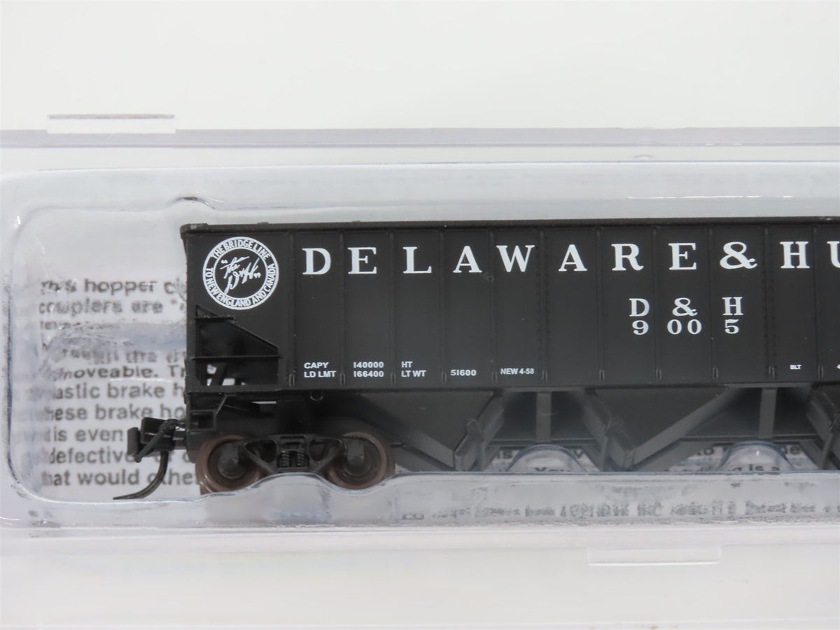 N Bluford Shops 14071 D&amp;H &quot;Bridge Line&quot; 3-Bay Rib-Side Hopper #9005 w/ Load
