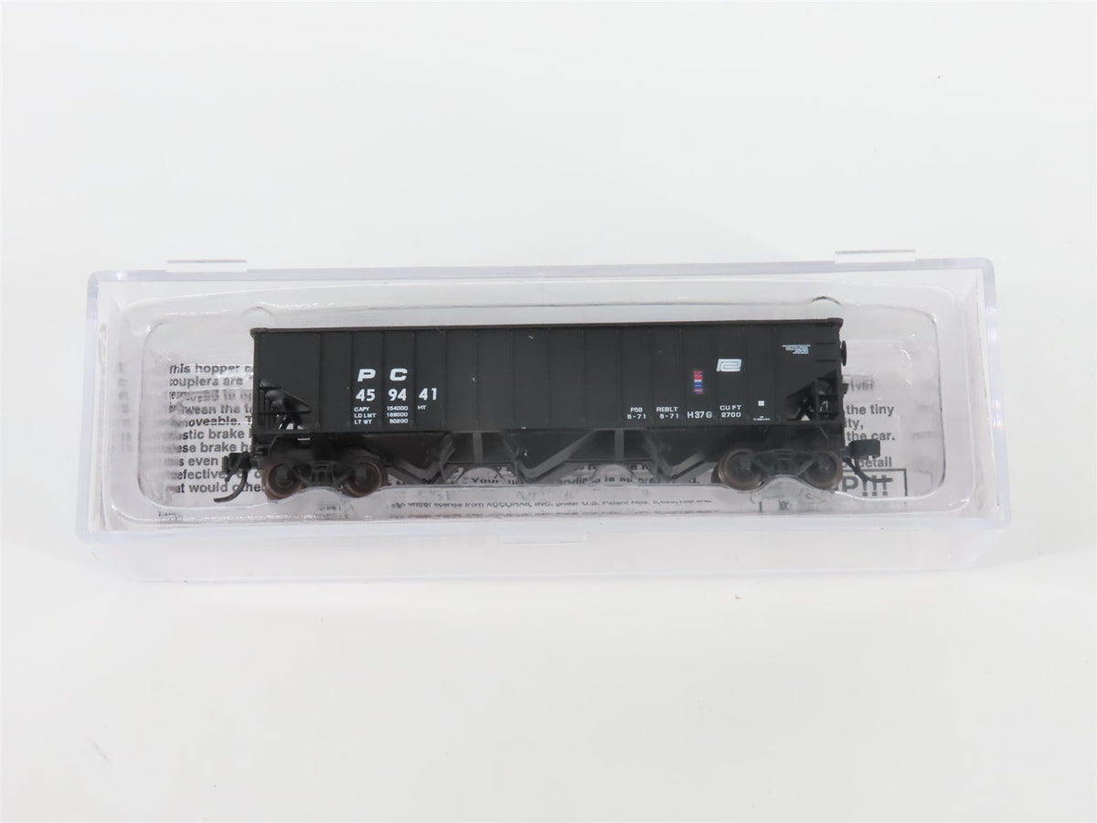 N Bluford Shops 14146 PC Penn Central 3-Bay Rib-Side Hopper #459441 w/ Load
