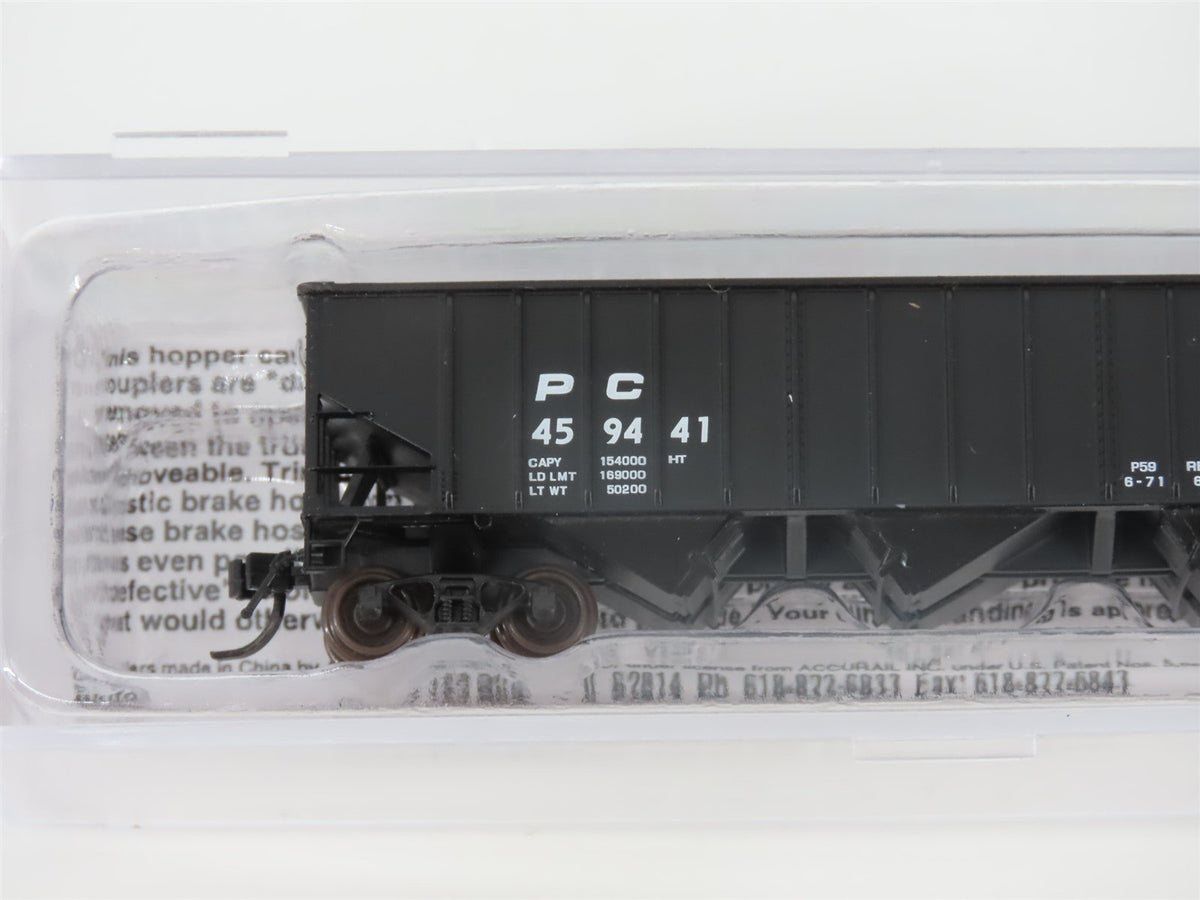 N Bluford Shops 14146 PC Penn Central 3-Bay Rib-Side Hopper #459441 w/ Load