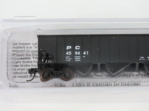 N Bluford Shops 14146 PC Penn Central 3-Bay Rib-Side Hopper #459441 w/ Load