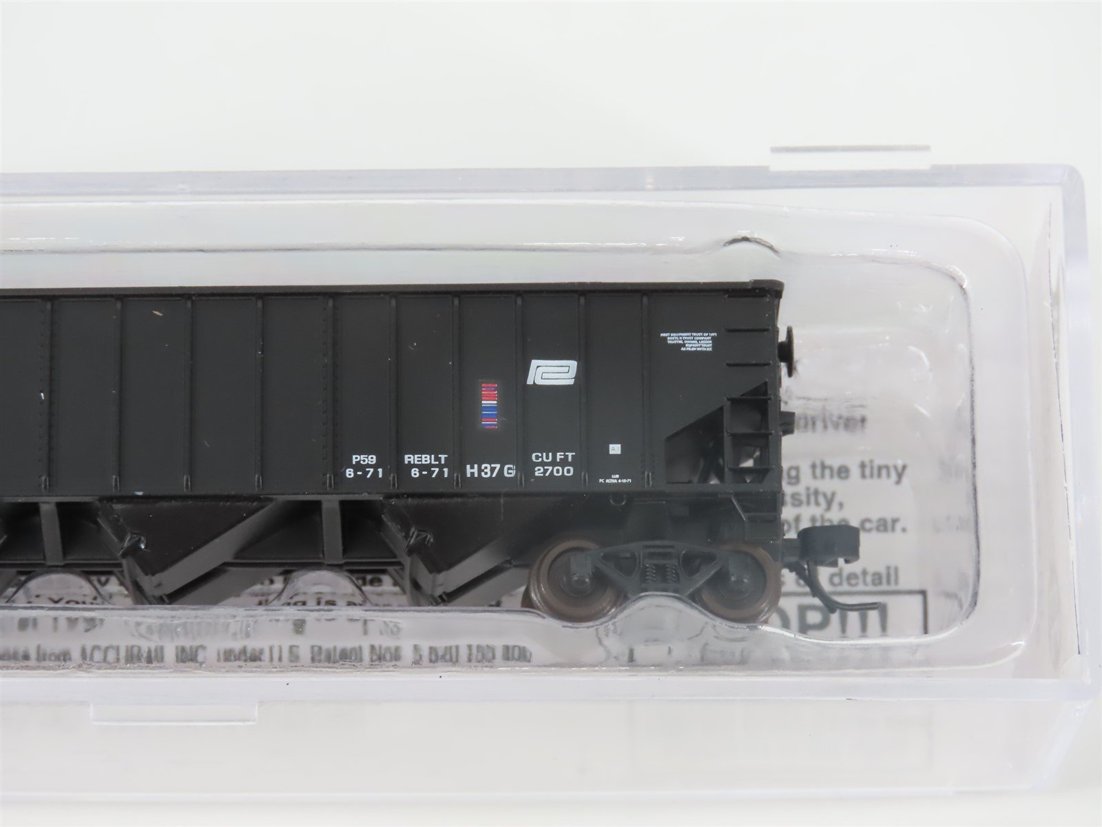 N Bluford Shops 14146 PC Penn Central 3-Bay Rib-Side Hopper #459441 w/ Load