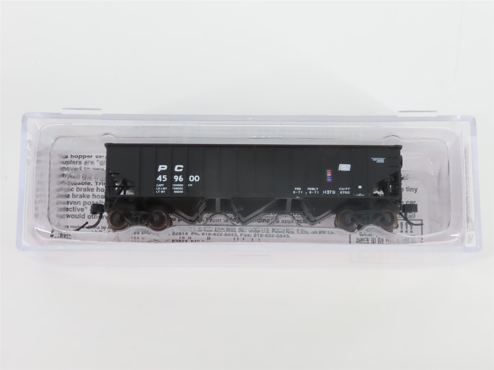 N Bluford Shops 14146 PC Penn Central 3-Bay Rib-Side Hopper #459600 w/ Load