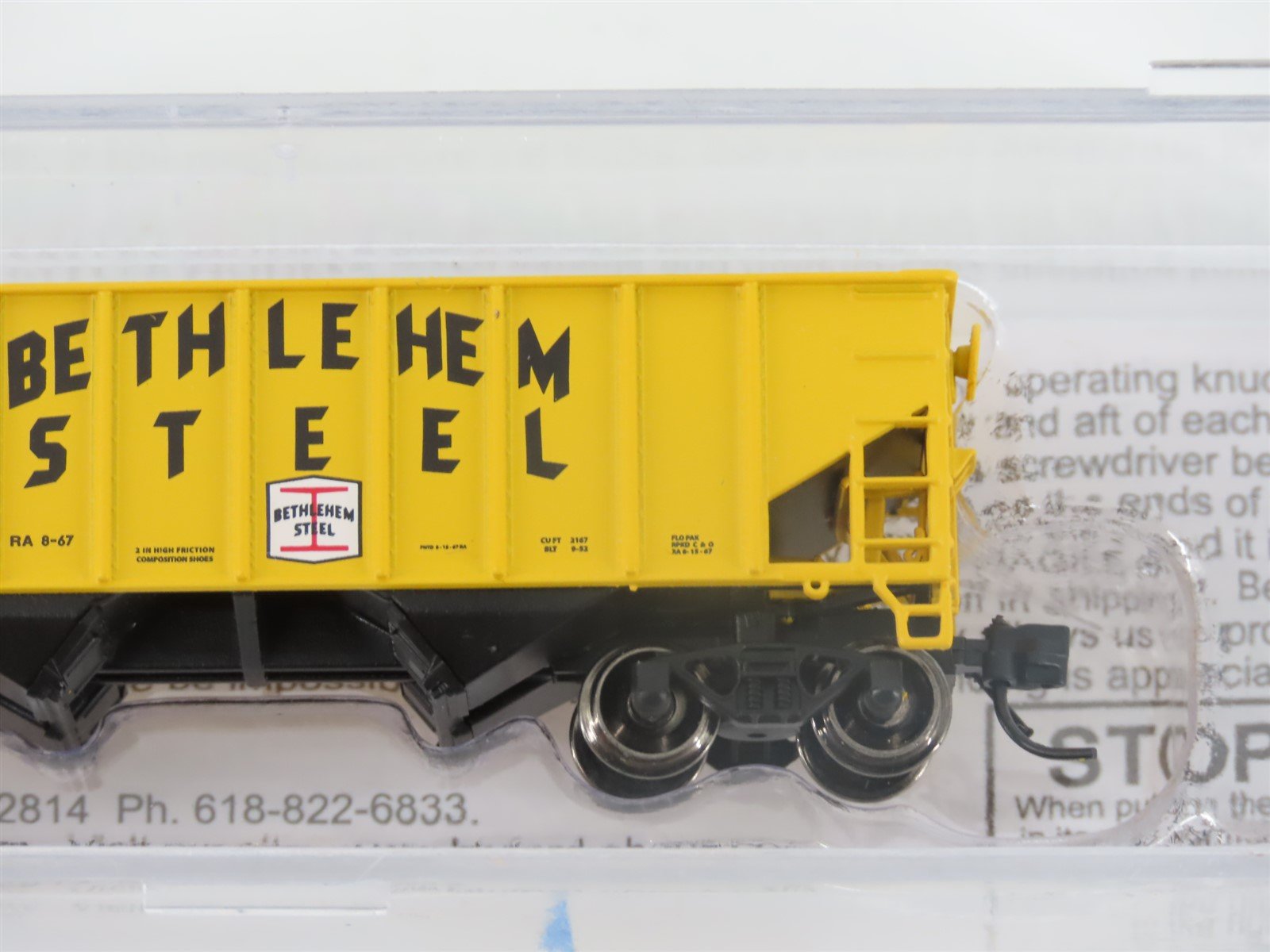 N Bluford Shops NSE BLU17-06 PBNE Bethlehem Steel 2-Bay Hopper #1049 w/ Load