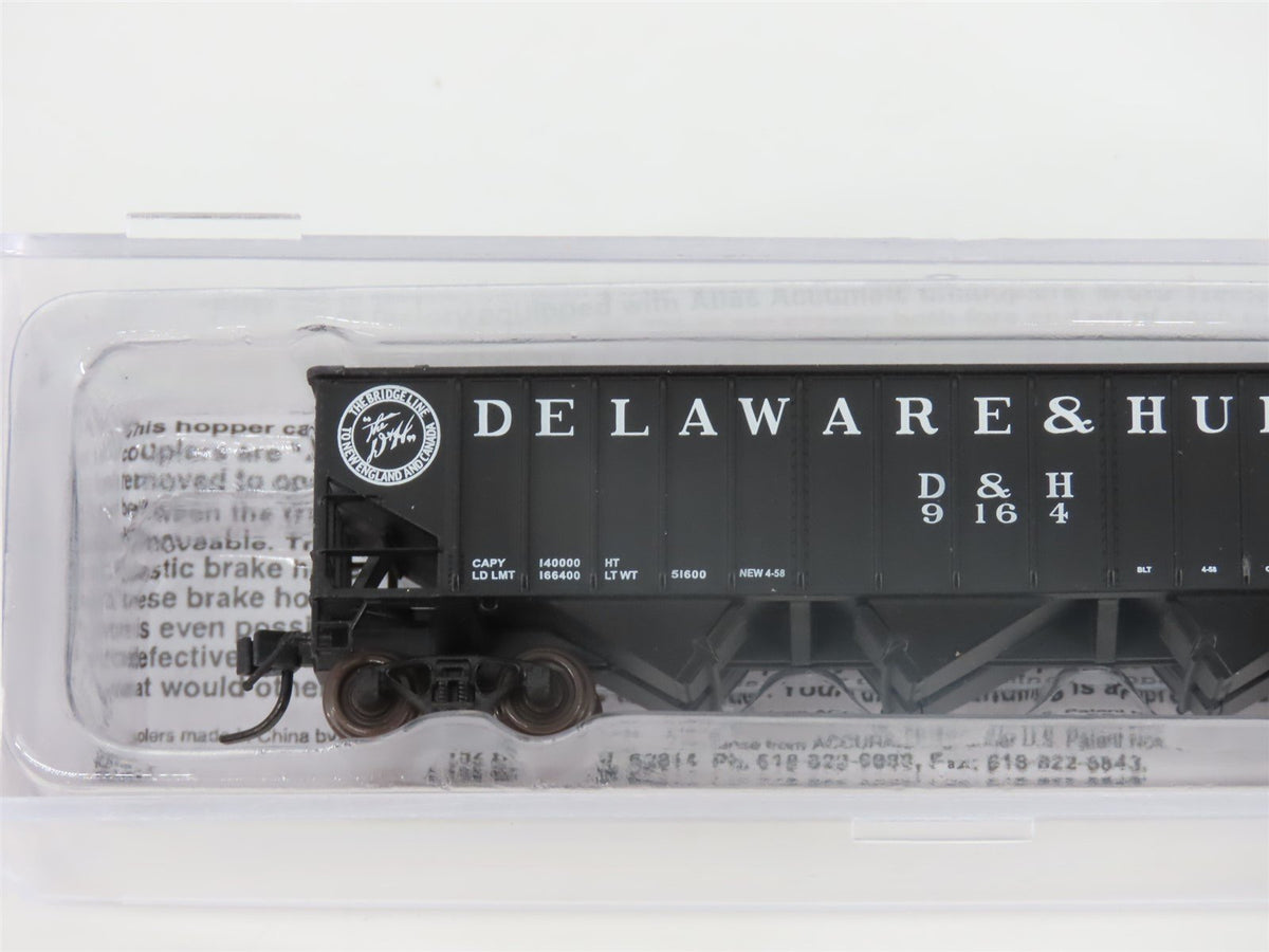 N Bluford Shops 14072 D&amp;H &quot;Bridge Line&quot; 3-Bay Rib-Side Hopper #9164 w/ Load