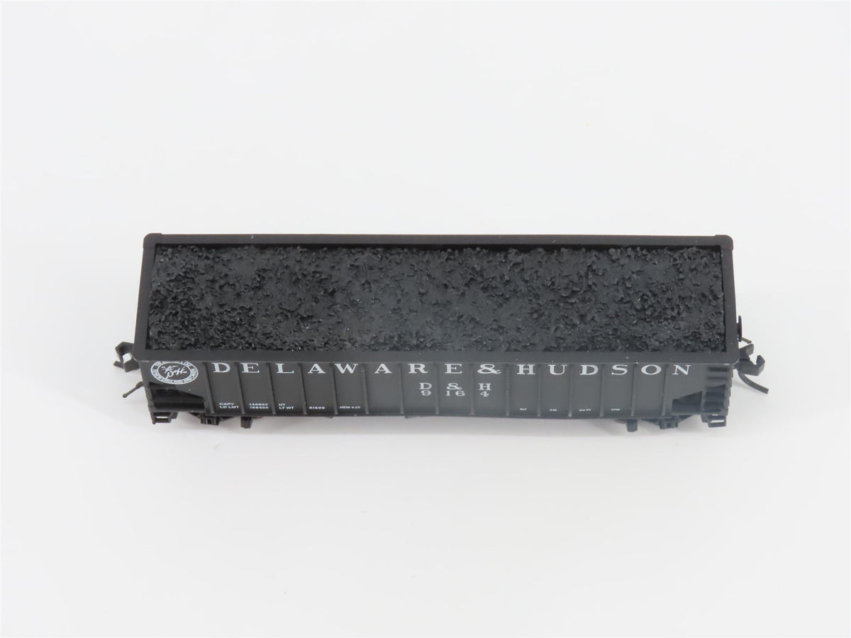 N Bluford Shops 14072 D&amp;H &quot;Bridge Line&quot; 3-Bay Rib-Side Hopper #9164 w/ Load