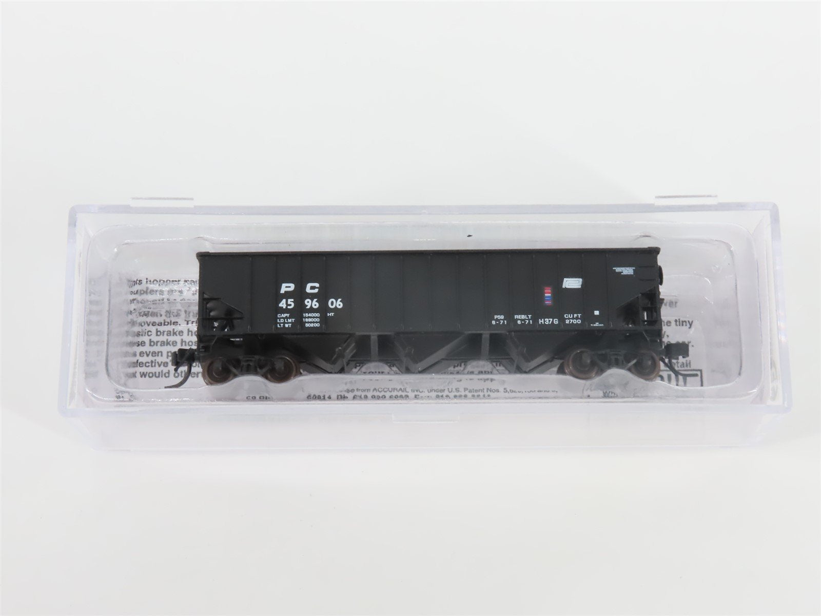 N Bluford Shops 14142 PC Penn Central 3-Bay Rib-Side Hopper #459606 w/ Load